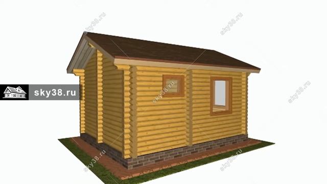 баня из бревна Б-21-180 смотреть онлайн