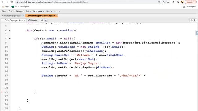 12 | Send Email Notification through Apex Trigger | Salesforce Development Training Videos