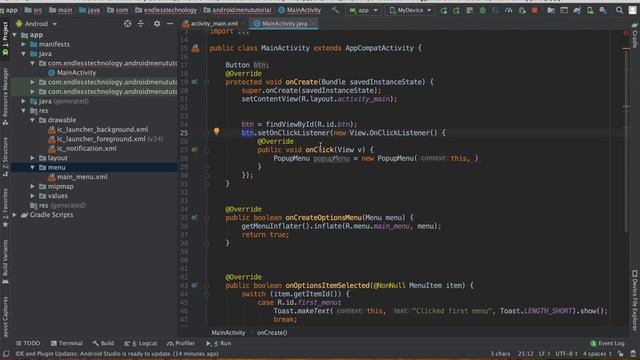 22.Popup Menu смотреть онлайн