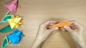 ОРИГАМИ | ТЮЛЬПАН своими руками | НАДУВНОЕ ОРИГАМИ | ЦВЕТЫ из бумаги |