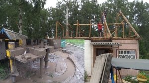 дом 6 на 8 из блоков керамзит.керамзитоблок