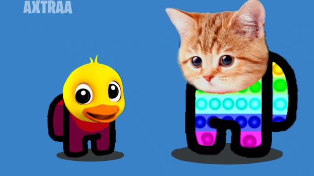 (Mini Crew Baby Cats and Baby Ducks vs POP IT) Among Us distraction dance animation смотреть онлайн