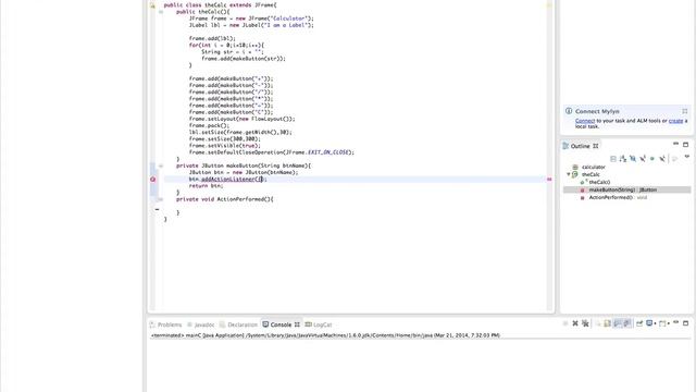 Calculator ActionListener Java смотреть онлайн