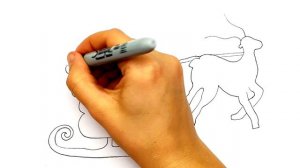 Как нарисовать силуэт Деда Мороза с Оленем. Рисунок на Новый Год 2020-2021 и Рождество. #359