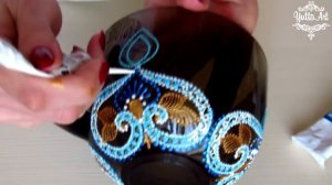 Восточная точечная роспись посуды. Раскрываем секреты мастерства. Очень подробный урок от Ютты Арт.