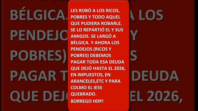 BORREGO DESESPERADO DEFENDIENDO AL MAMELUCO RAFAEL #CORREA. CAUSA TANTA PENA, LA IGNORANCIA DEL #HD