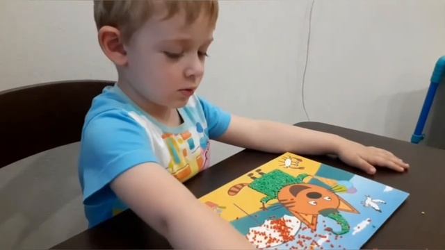 Начало выхода из сенсорной алалии и РАС. Аппликация с сенсорномоторным алаликом. Денису 3 г 11 мес