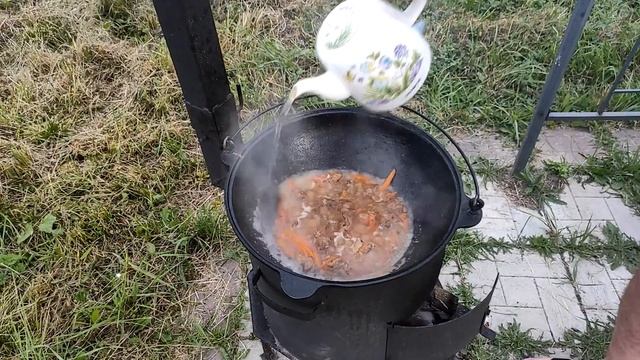 МАКАРОНЫ С МЯСОМ В КАЗАНЕ.
