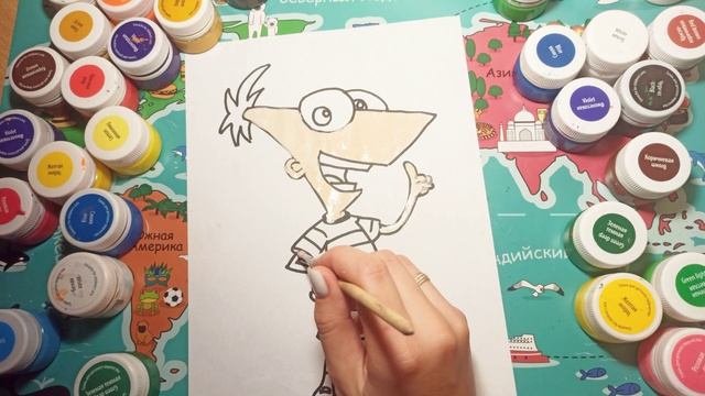 Как нарисовать Финеса из Финес и Ферб/ How to draw Phineas from Phineas and Ferb смотреть онлайн