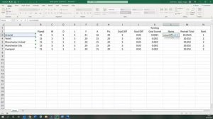 League Table Algorithm in Excel to rank teams on points, goal diff, goals scored & alphabetically