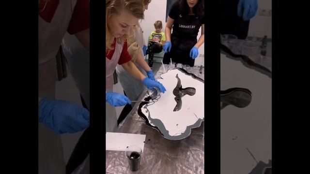 Эпоксидная смола. Панно "Срез камня" ч.2 в серых тонах