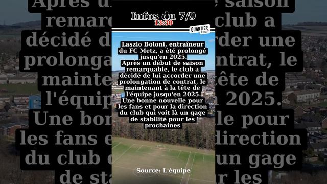 Entraîneur de #MetzFC, Laszlo #Boloni prolonge jusqu'en 2025 pour faire briller le club en Ligue ..