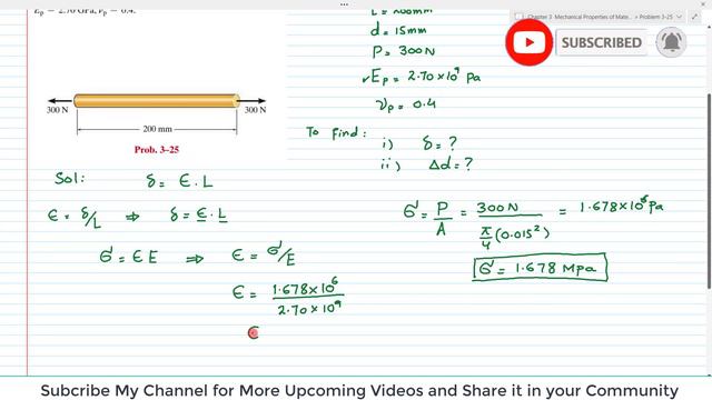 3-25| Chapter 3 | Mechanical Properties of Materials | Mechanics of Materials by R.C Hibbeler|