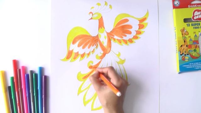 Уроки рисования. Как нарисовать жар-птицу фломастерами ArtBerry | Art School
