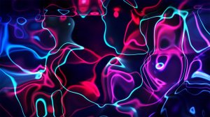 Анимированный темный абстрактный фон: Плавные неоновые линии