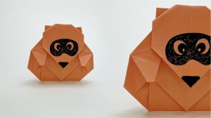 Как сделать Бумажного енота. Оригами поделки