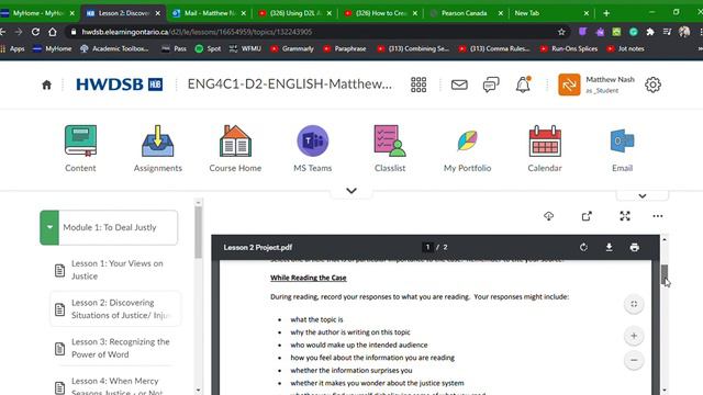 ENG4C1 D2L Tutorial for Lesson 1 and 2 смотреть онлайн