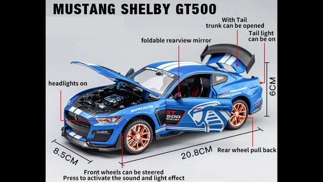 Ford Mustang GT500 Shelby A Realistic and Detailed Diecast Scale 1:24 Model Unboxing and Review смотреть онлайн