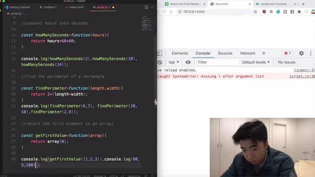 Javascript beginner attempts 6 'VERY EASY' Edabit coding challenges