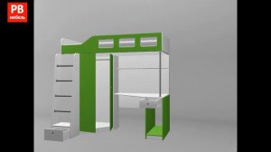 Детская кровать-чердак Астра 7 белая