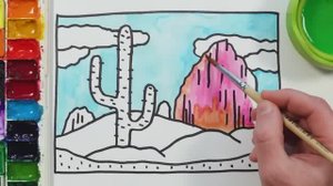 Рисуем и раскашиваем цветочки и картину! \\ Рисование для девочек! Давайте рисовать  вместе!