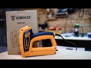 Unpacking & Testing Electric Nail Staple Gun DEKO DKET01 Woodworking Tool MayDiy