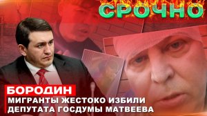 Бородин: Мигранты жестоко избили депутата Госдумы Матвеева