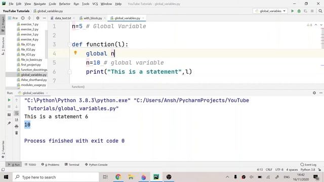 Global keyword in Python | Global & Local Variables | Python for Absolute Beginners in English | #3