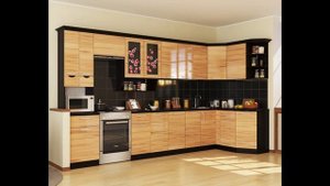 Кухня САКУРА прямая, САКУРА угловая, фасад "бук капучино". Прямые и угловые кухонные гарнитуры