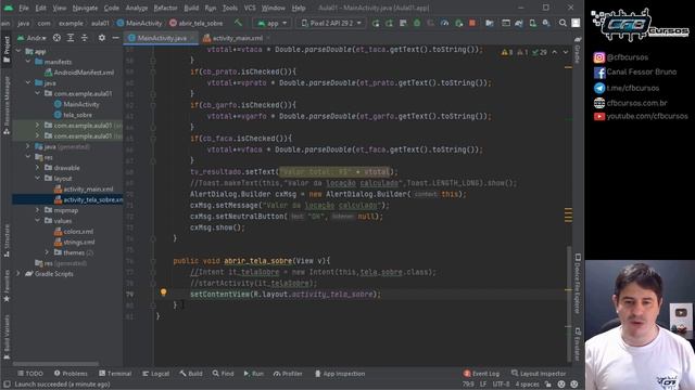 Criando Intents para abrir novas telas - #P2 [Curso de Android Studio] - Aula 12 смотреть онлайн