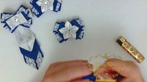 Школьный комплект. Канзаши. Галстук и резиночки. МК. DIY