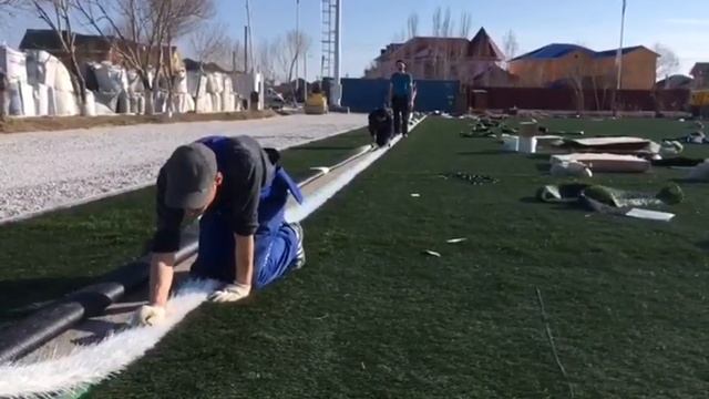 Строительство футбольного поля - г.Кызылорда
