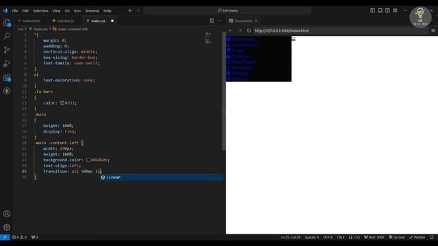 How to make sidebar navigation on website using HTML and CSS | Sidebar menu