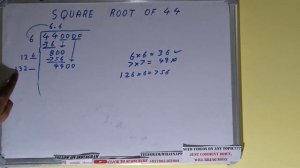 SQUARE ROOT OF 44