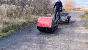 мотобуксировщик с прицепом.