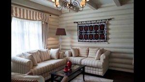 Проекты домов: Европейская элегантность в интерьере бревенчатого дома