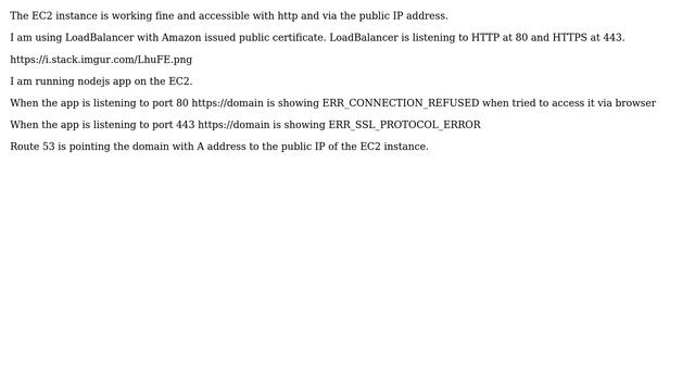 AWS EC2 SSL error: Getting 'ERR_SSL_PROTOCOL_ERROR' and 'ERR_CONNECTION_REFUSED' смотреть онлайн