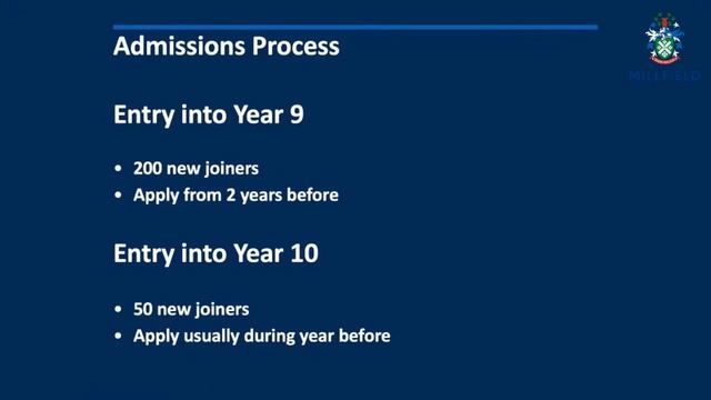 Millfield Admissions Process