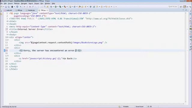 How to handle error 500 for Java web application