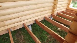 Баня из оцилиндрованного бревна под усадку / Отличный проект бани 8х8