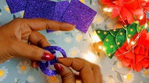 ?DIY Christmas Decoration with glitter foam sheet step by step?новогодние игрушки из фоамирана