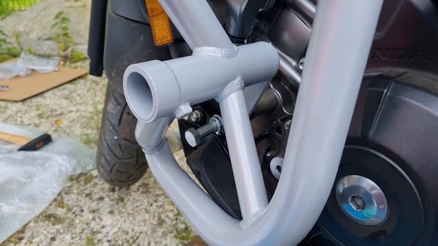 HONDA NC 750 X 2021 2022 ДЕМПФЕРНАЯ КЛЕТКА CRAZY IRON ОБЗОР  УСТАНОВКА БОКОВАЯ ЗАЩИТА ДВИГАТЕЛЯ ДУГ