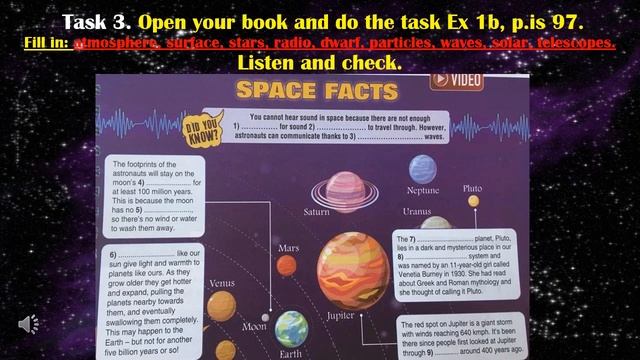 урок 1 Space facts 10 grade Action