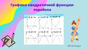 ПАРАБОЛА:Вершина параболы, ветви параболы, построение графика. Все самое основное за 5 минут