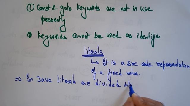 Java keywords and Literals| lec 5 | JavaTutorial| BhanuPriya