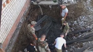 Раскопки захоронения в Раздольном.