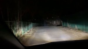 LED фара 40 ватт с ДХО и СТГ - тест на дороге!