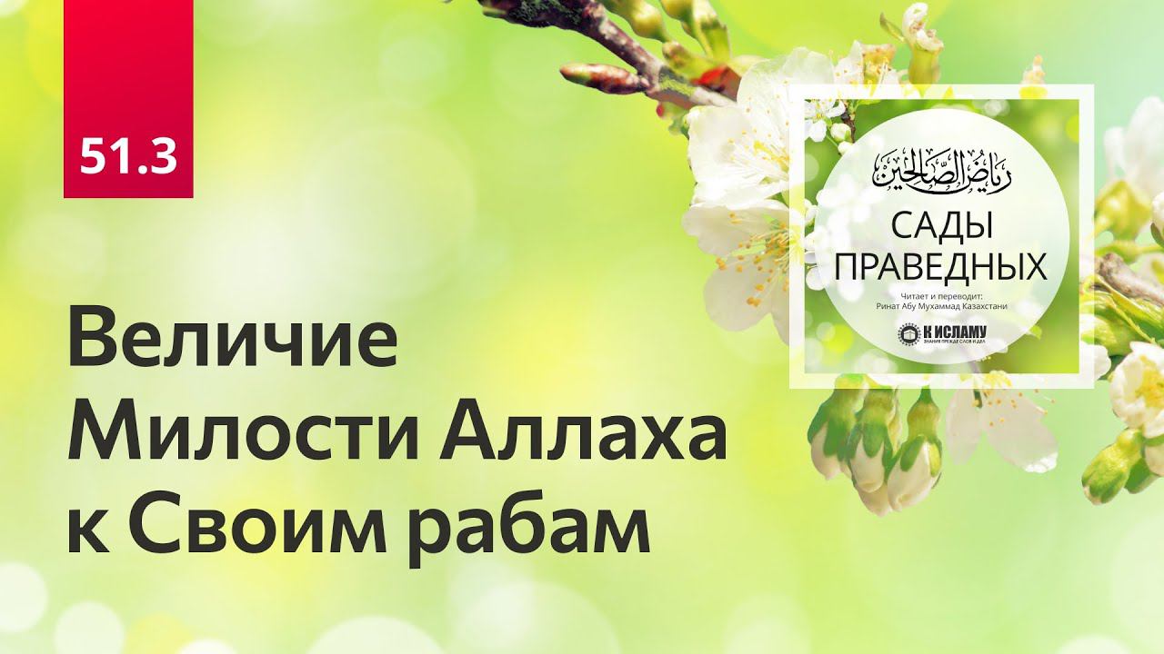 51.3 Сады праведных. ГЛАВА О НАДЕЖДЕ. Хадисы 418-425. Величие Милости Аллаха к Своим рабам