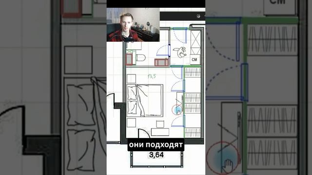 Удобный гардероб при спальне #планировкаквартиры #планировки #интерьерспальни #ошибкиремонта
