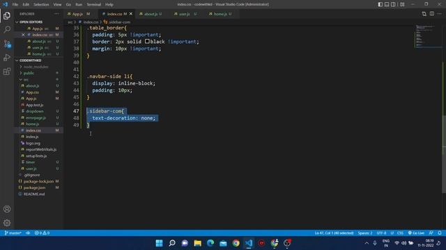 Navbar and Style | Link and NavLink in react js